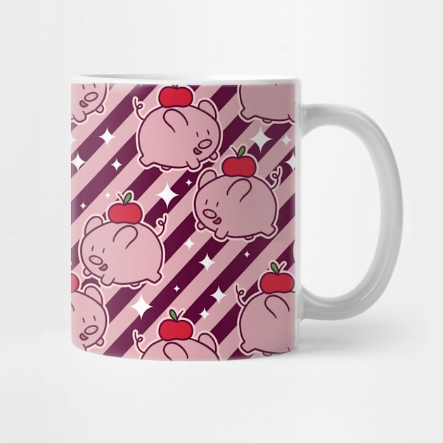 Apple Pig Striped Pattern by saradaboru